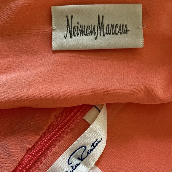 OSCAR DE LA RENTA VINTAGE CORAL SLEEVELESS COCKTAIL DRESS SIZE 12🌟LIKE NEW🌟 - Picture 12 of 14